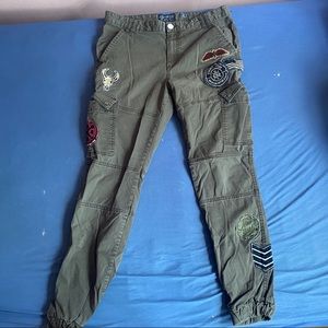 American Rag Green Cargo Pants with Patches 32w
